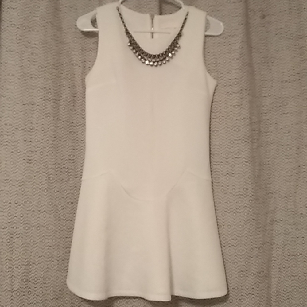 White dress with attached necklace